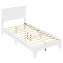 Twin Platform Bed Frame with Headboard - No Box Spring Needed by DirectDeals