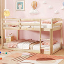 Twin Size Bunk Bed with High Guardrails and Integrated Ladder by LJGDeals