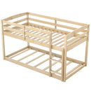 Twin Size Bunk Bed with High Guardrails and Integrated Ladder by LJGDeals