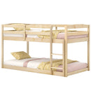 Twin Size Bunk Bed with High Guardrails and Integrated Ladder by LJGDeals