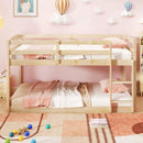 Twin Size Bunk Bed with High Guardrails and Integrated Ladder by LJGDeals