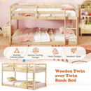 Twin Size Bunk Bed with High Guardrails and Integrated Ladder by LJGDeals