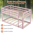 Twin Size Bunk Bed with High Guardrails and Integrated Ladder-Pink by LJGDeals
