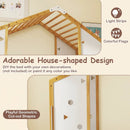 Twin Size Climbing Bed 2-in-1 Montessori Floor Bed with Monkey Bars-Natural and White by LJGDeals