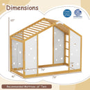 Twin Size Climbing Bed 2-in-1 Montessori Floor Bed with Monkey Bars-Natural and White by LJGDeals