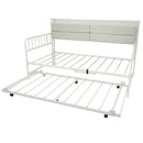 Twin Size Daybed with Trundle and Metal Bed Frame with Headboard