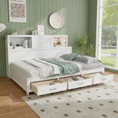 Twin/Full Size Wooden Daybed with 3 Drawers with Storage Shelves by LJGDeals