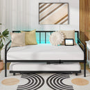 Adjustable Metal Twin Size Daybed with Charging Station and LED Light by LJGDeals