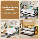 Adjustable Metal Twin Size Daybed with Charging Station and LED Light by LJGDeals