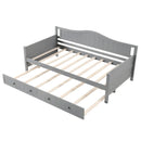 Twin Size Daybed with Trundle and Slats Support on Wheels by LJGDeals