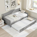 Twin Size Daybed with Trundle and Slats Support on Wheels by LJGDeals
