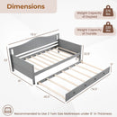 Twin Size Daybed with Trundle and Slats Support on Wheels by LJGDeals