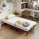 Twin Size Folding Bed with 5-Inch Mattress Rollaway Guest Bed with Memory Foam Mattress by LJGDeals