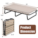 Twin Size Folding Guest Bed with Memory Foam Mattress Made in Italy