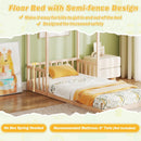 Twin Size House Bed with House Shape Roof and Semi-Fence by LJGDeals