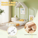 Twin Size House Bed with House Shape Roof and Semi-Fence by LJGDeals