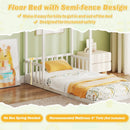 Twin Size House Bed with House Shape Roof and Semi-Fence by LJGDeals