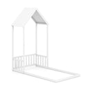 Twin Size House Bed with House Shape Roof and Semi-Fence by LJGDeals