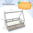 Twin Size House Bed with Roof and Safety Guardrail by LJGDeals