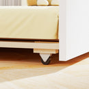 Twin Size House Bed with Trundle Kids Platform Bed with Roof Window-White by LJGDeals