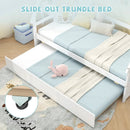 Twin Size House Bed with Trundle and Safety Guardrail by LJGDeals