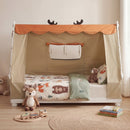 Twin Size House Floor Wood Bed with Tent