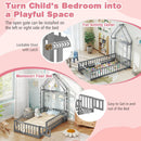 Twin Size House Floor Bed with House-shaped Headboard by LJGDeals