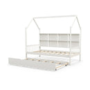 Twin Size Kids Montessori Daybed with Roof and Shelf Compartments-White by LJGDeals