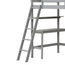 Twin Size Loft Bed with Desk and Bookshelves for Kids and Teens by LJGDeals