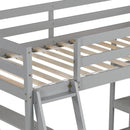 Twin Size Loft Bed with Desk and Bookshelves for Kids and Teens by LJGDeals