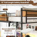 Twin Size Loft Bed Metal Bed Frame with Ladder and Guardrails-Black by LJGDeals