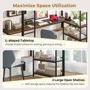 Twin Size Loft Bed Raised Platform Bed with Desk and 2 Storage Shelves-Black by LJGDeals