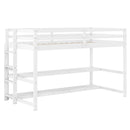Twin Size Loft Bed with Storage Shelves Full-length Guardrails and Ladder-White by LJGDeals