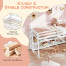 Twin Size Loft Bed with Storage Shelves Full-length Guardrails and Ladder-White by LJGDeals