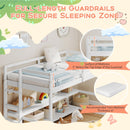 Twin Size Loft Bed with Storage Shelves Full-length Guardrails and Ladder-White by LJGDeals