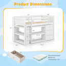 Twin Size Loft Bed with LED Lights and Underbed Space for Kids by LJGDeals