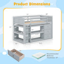 Twin Size Loft Bed with LED Lights and Underbed Space for Kids