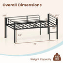 Twin Size Low Loft Bed with Safety Guardrails and 2 Ladders by DirectDeals