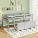 Twin Size Low Loft Bed with 3 Drawers with Ladder and Full-length Guardrails by LJGDeals
