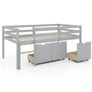 Twin Size Low Loft Bed with 3 Drawers with Ladder and Full-length Guardrails by LJGDeals