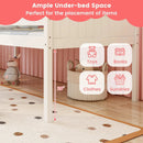 Twin Size Kids House Bed Low Loft Bed Frame with Roof-White by LJGDeals