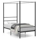 Twin/Full/Queen Size Metal Canopy Bed Frame with Slat Support by LJGDeals