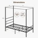 Twin/Full/Queen Size Metal Canopy Bed Frame with Slat Support by LJGDeals