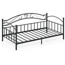 Twin Size Metal Daybed Frame with Headboard for Bedroom by LJGDeals