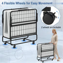 Twin Size Metal Folding Bed with Memory Foam Mattress by LJGDeals
