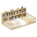 Twin Size Montessori Floor Bed with Bookcase
