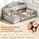 Twin Size Montessori Floor Bed with Storage Compartments and Shelf by LJGDeals
