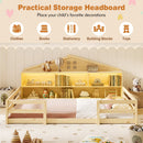 Twin Montessori Floor Bed with Storage and LED Lights