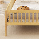 Twin Size Kids Montessori Bed with House-Shaped Headboard and Built-in Storage Shelf by LJGDeals