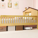 Twin Size Kids Montessori Bed with House-Shaped Headboard and Built-in Storage Shelf by LJGDeals